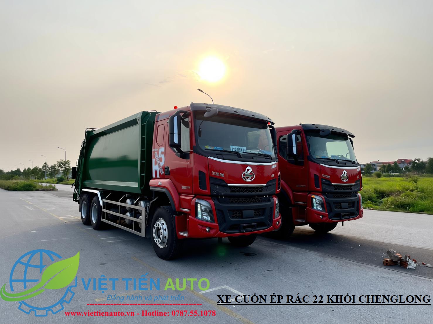 22-cubic-meter CHENGLONG garbage compactor truck, with a 10-ton load capacity